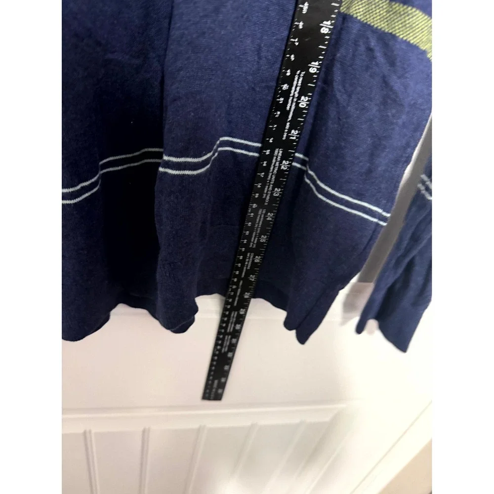 Banana Republic Sweater Mens Medium Blue Striped V-Neck 100% Cotton Knit